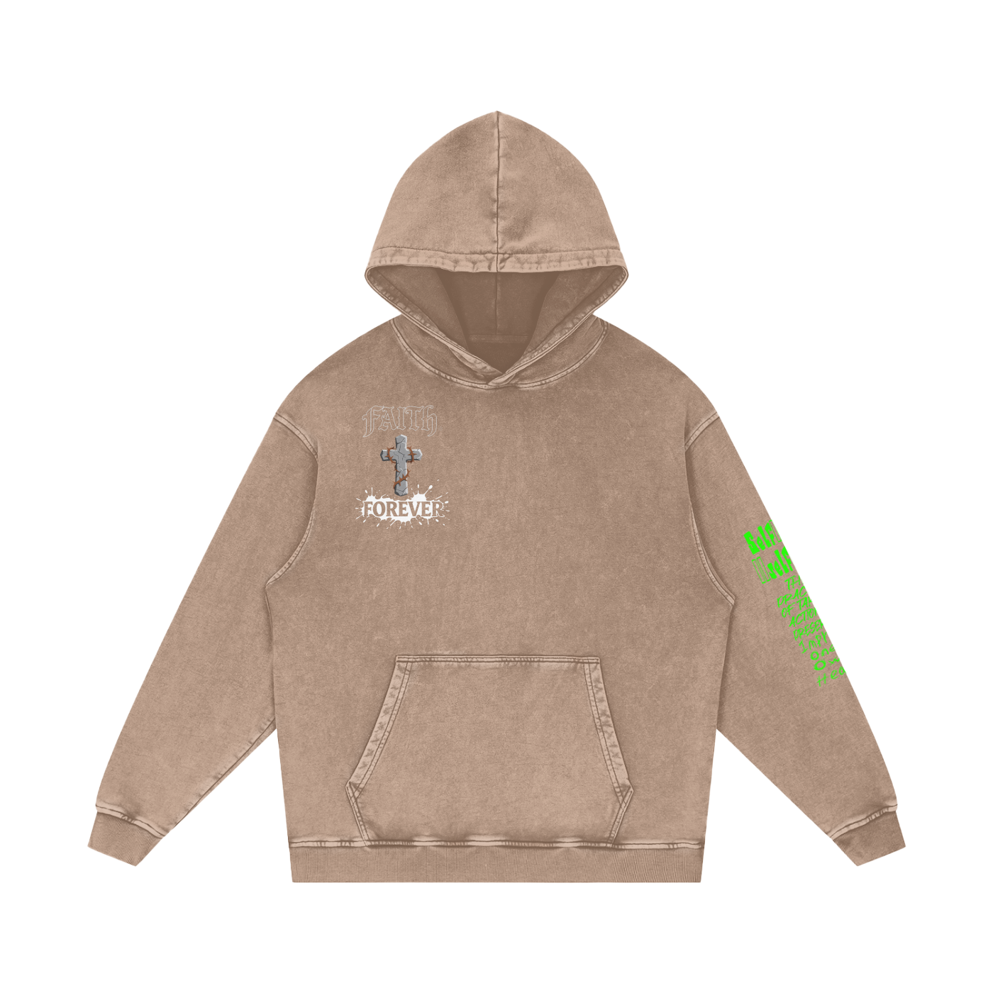 Young Motion Team Snow Washed Locker Baumwoll-Kapuzenpullover