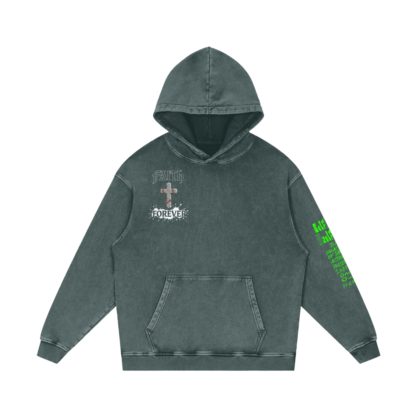 Young Motion Team Snow Washed Loose Cotton Hoodie