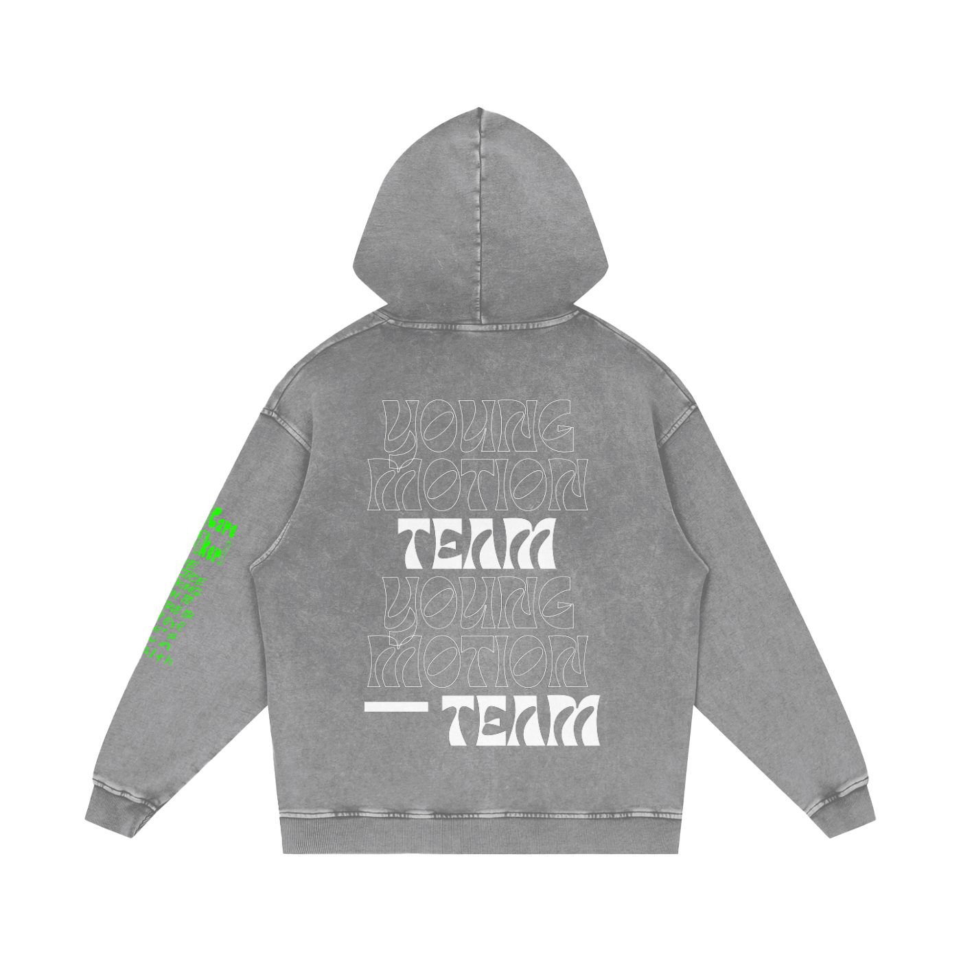 Young Motion Team Snow Washed Loose Cotton Hoodie