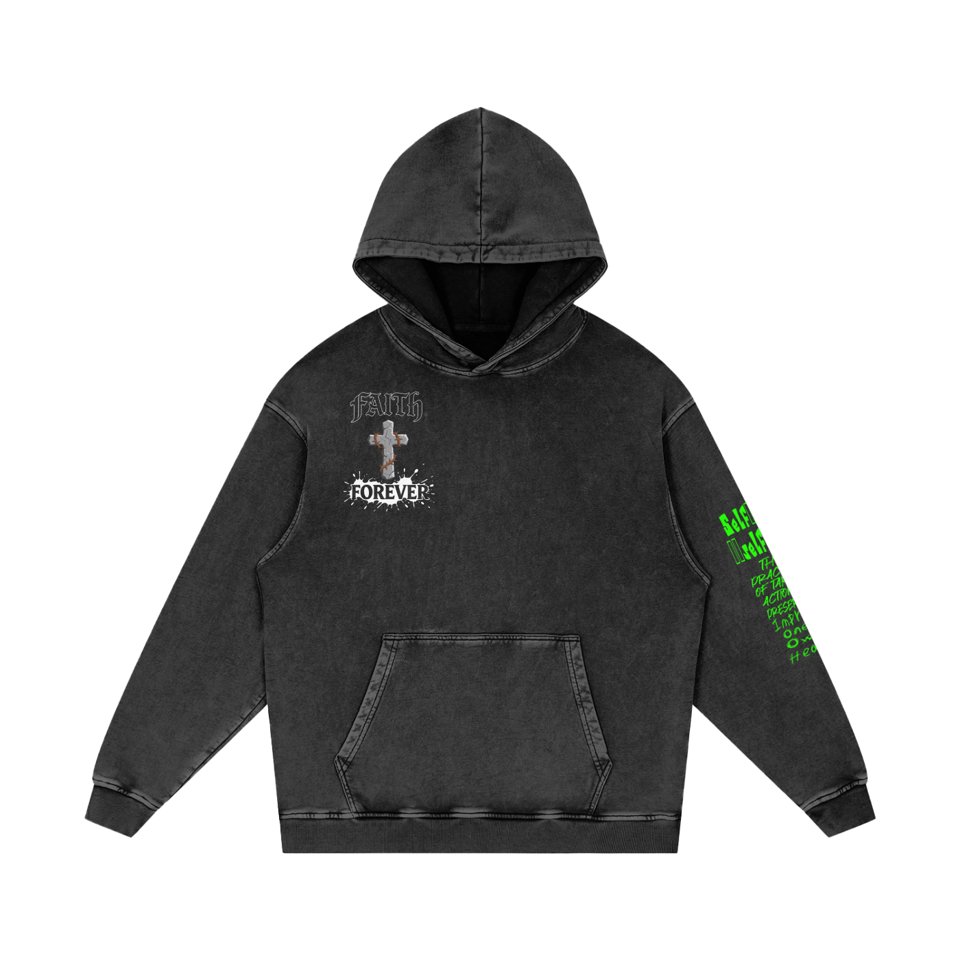 Young Motion Team Snow Washed Locker Baumwoll-Kapuzenpullover